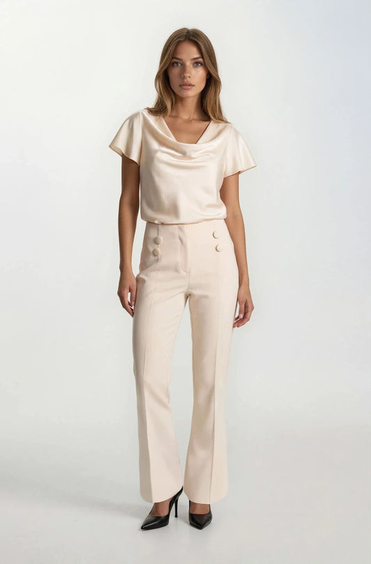 Pantalone con bottonoi in raso