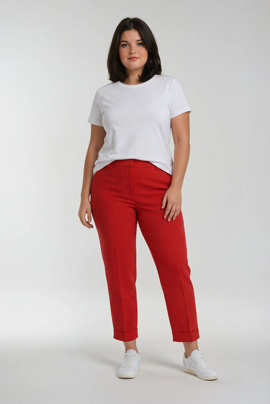 Pantalone con risvolto e passanti