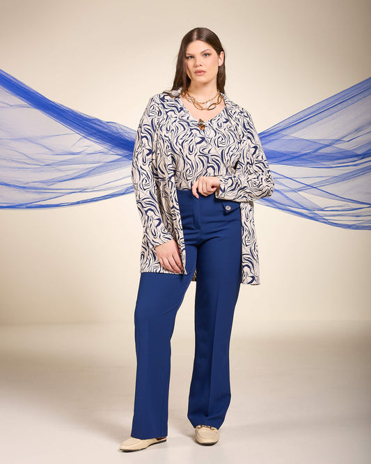 Pantalone con zip e pattine grandi curvy