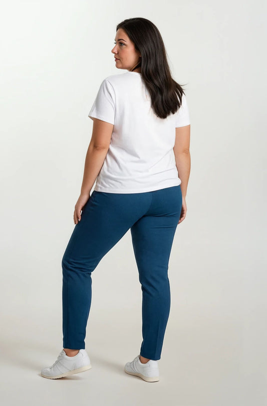 Pantalone aderente con elastico in vita curvy
