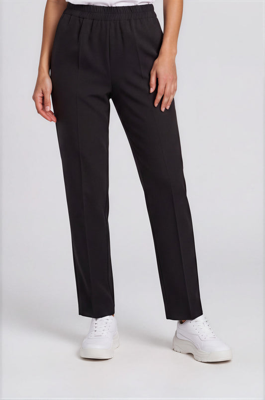 Pantalone con elastico e spacchetti nero