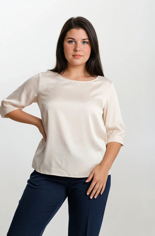 Casacca con baschina e pieghe curvy