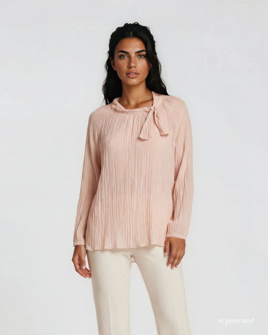 Casacca georgette con collo a foulard