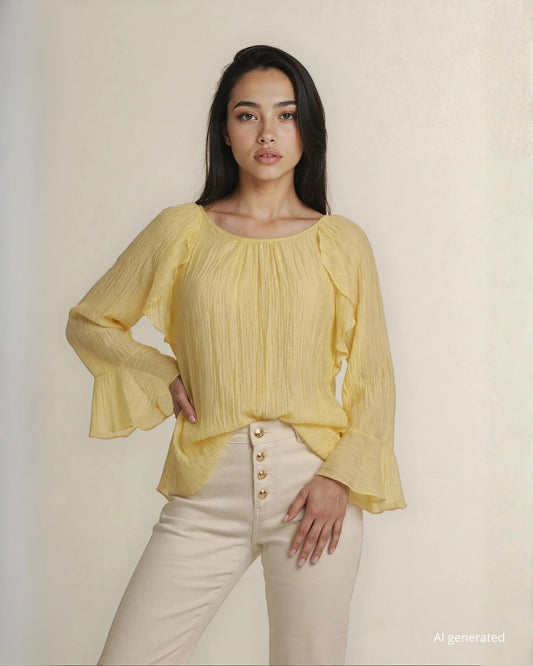 Camicia georgette con volant