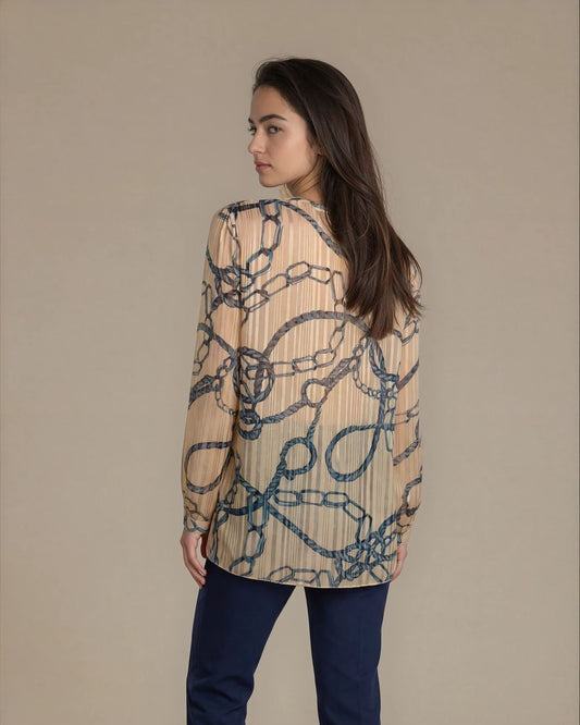 Casacca filo lurex con maniche lunghe