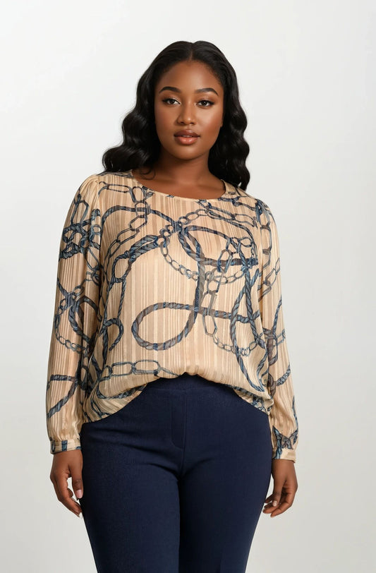 Casacca filo lurex con maniche lunghe curvy