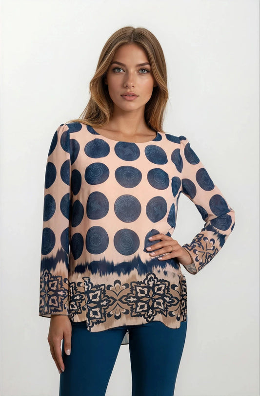 Casacca stampata con abbassamenti