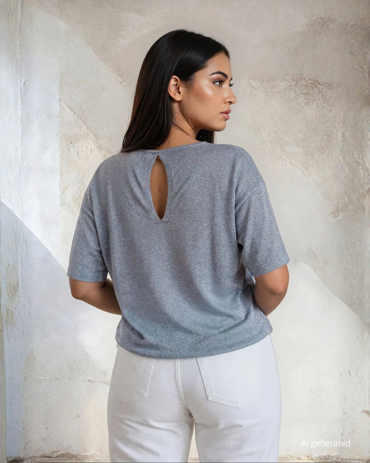 Ponchetta con scollo a V e goccia curvy