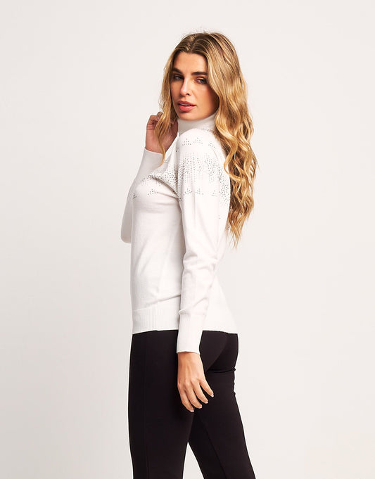 Maglia con disegno strass