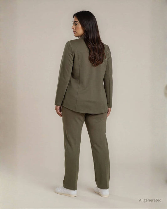 Pantalone largo in punto Milano curvy