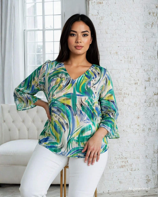 Casacca filo oro con volant ai polsi curvy