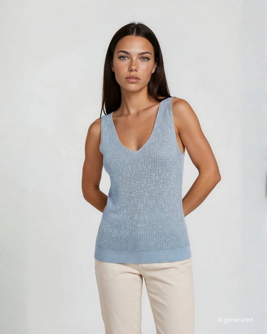 Top con strass in tono