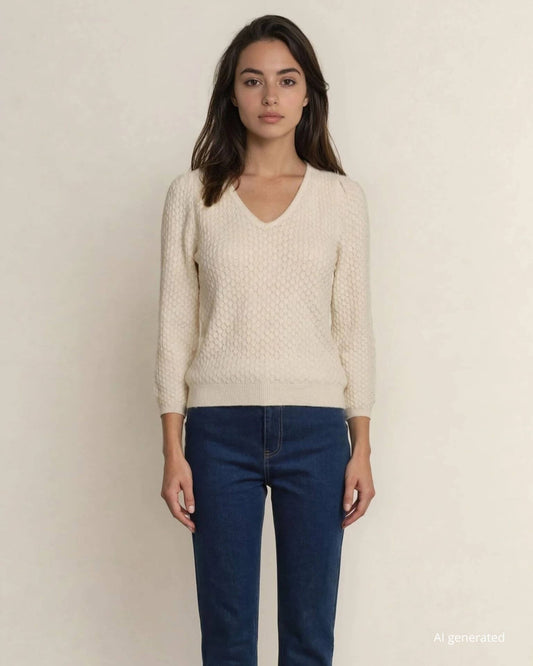 Maglia scollo a V con micropaillettes