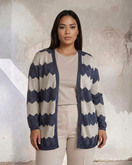 Caban in lurex zig zag curvy