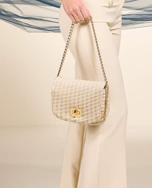 Borsa plissettata con chiusura