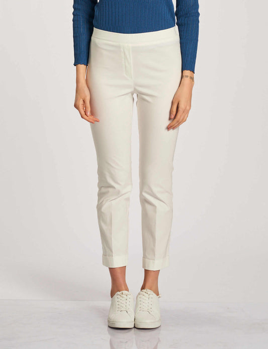 Pantalone in bengalina con elastico bianco
