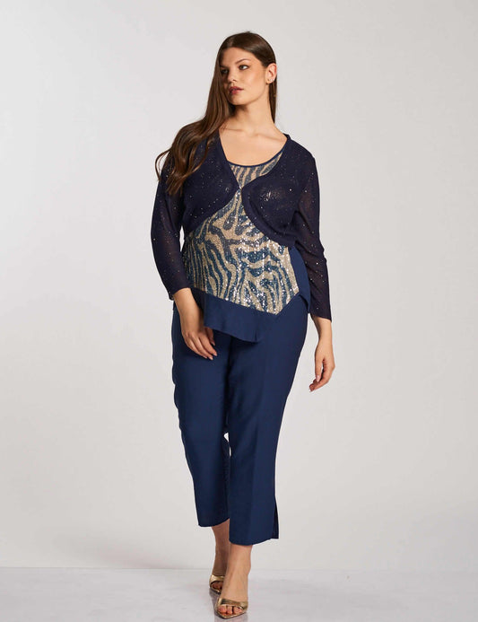 Bolerino con filato paillettes curvy