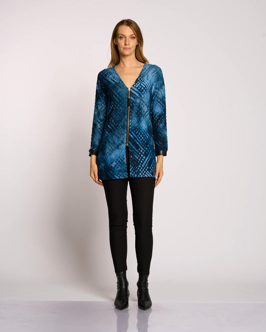 Caban con zip e dettagli in ecopelle