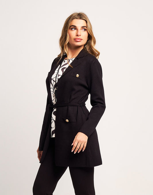 Caban in maglia battuta con bottoni