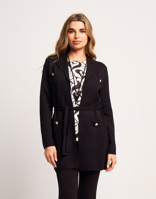 Caban in maglia battuta con bottoni