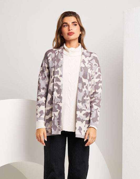 Caban in maglia con fantasia militare