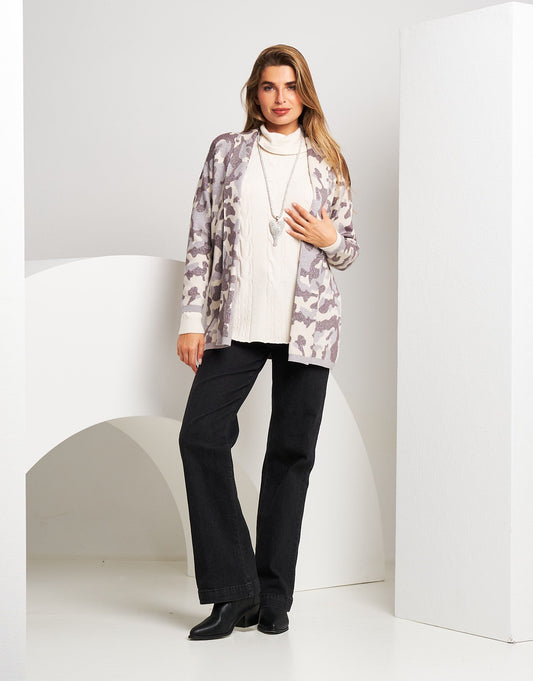 Caban in maglia con fantasia militare