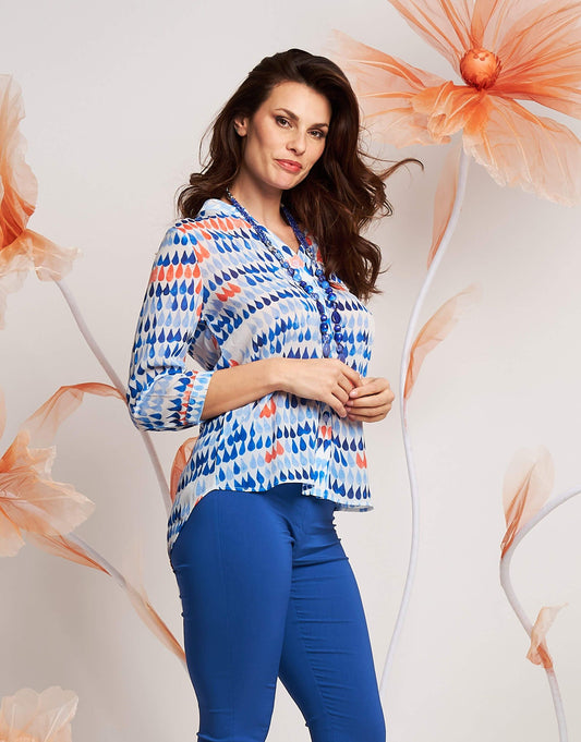 Camicia fantasia con maniche tre quarti