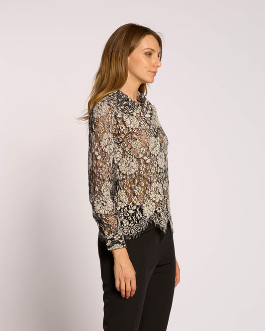 Camicia in pizzo con fondo cappe