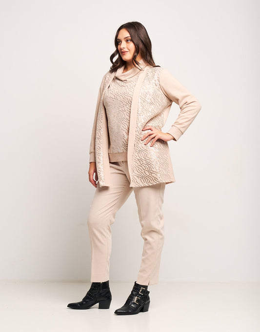 Cardigan in maglia con paillettes curvy