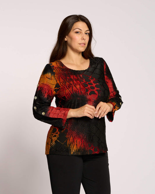 Casacca ampia con bottoni sulle maniche curvy