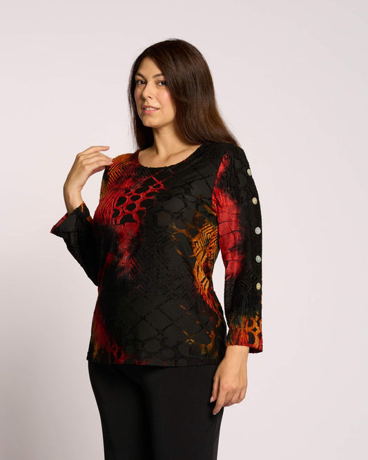 Casacca ampia con bottoni sulle maniche curvy