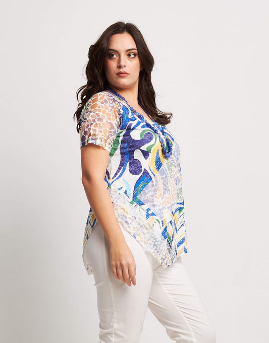 Casacca con inserti in trasparenza curvy