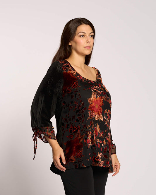 Casacca con maniche in velluto e fiocchi curvy