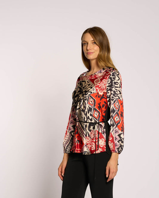 Casacca con schiena in maglia e cinturina