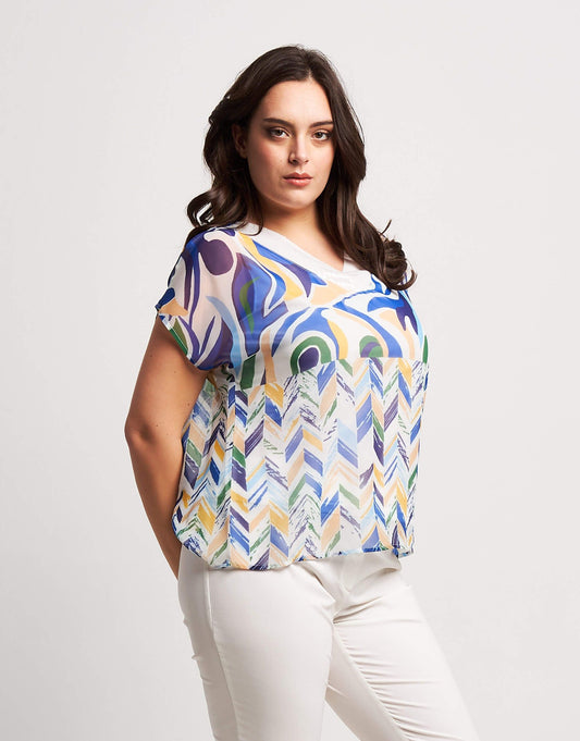 Casacca fantasia con dettaglio paillettes curvy