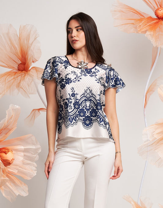 Casacca in fantasia pizzo