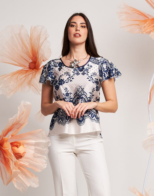 Casacca in fantasia pizzo