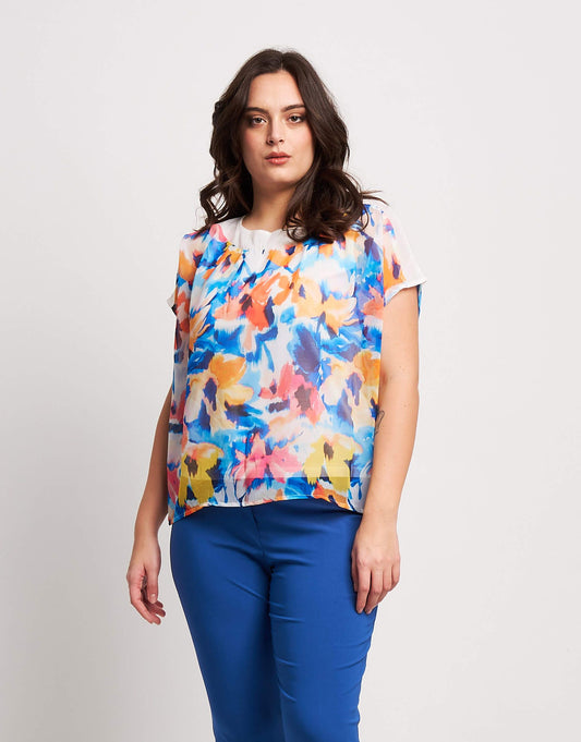 Casacca in georgette con dettaglio paillettes curvy