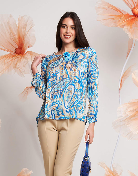 Casacca in georgette filo oro