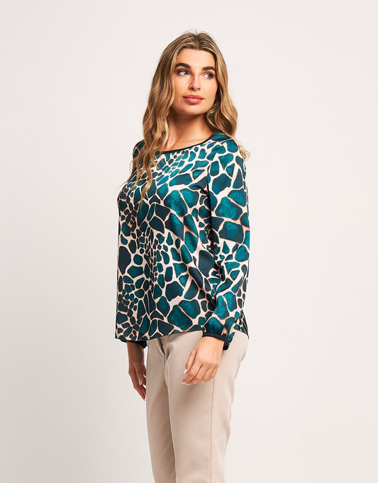 Casacca in raso animalier foresta