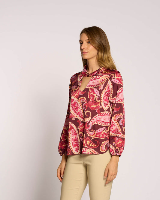 Casacca in raso con collo ad anello