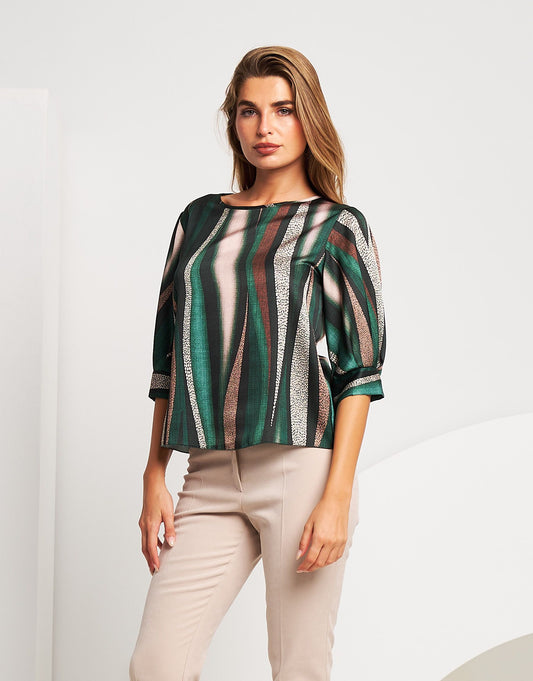 Casacca in raso con maniche a palloncino