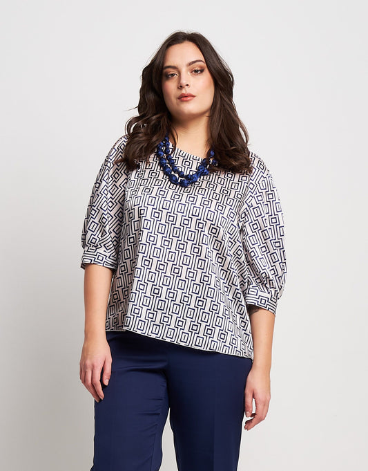 Casacca in raso fantasia con polsini