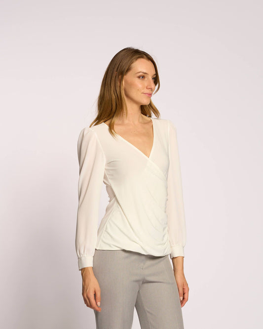 Casacca incrociata con maniche georgette