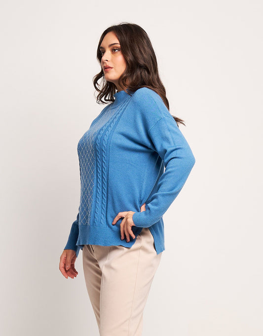 Dolcevita con motivi e strass curvy