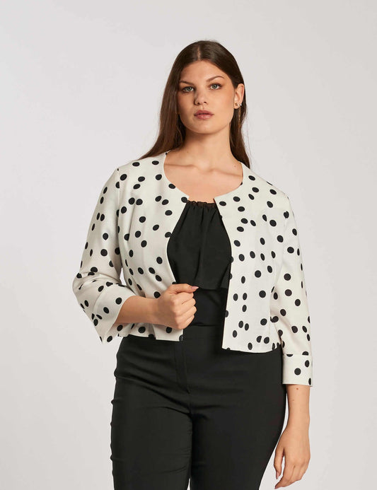 Giacca a pois con maniche a tre quarti curvy