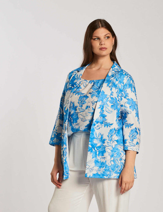 Giacca aperta con maniche tre quarti curvy