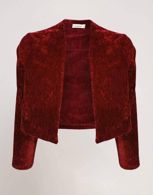 Giacca aperta in velluto curvy
