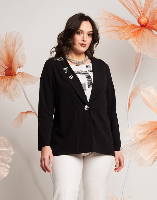 Giacca con revers e dettagli curvy