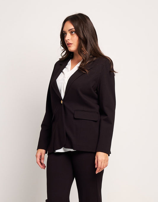 Giacca con revers e pattine curvy